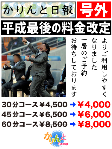 平成最後の料金改定